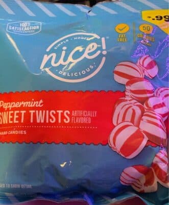 Peppermint Sweet Twists Flavored Hard Candies