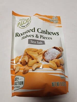 ROASTED CASHEW HALVES & PIECES, SEA SALT