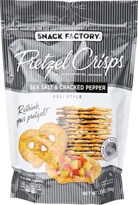 Sea Salt & Cracked Pepper Deli Style Thin, Crunchy Pretzel Crackers
