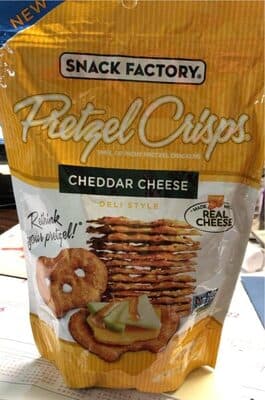 Cheddar Cheese Deli Style Thin, Crunchy Pretzel Crackers