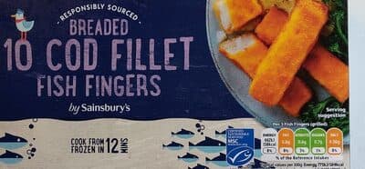 Cod fillet fish fingers