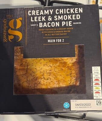 Creamy Chicken Leek and Smoked Bacon Pie