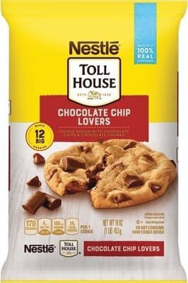 CHOCOLATE CHIP LOVERS COOKIE DOUGH WITH SEMI-SWEET & MILK CHOCOLATE CHIPS & CHOCOLATE CHUNKS, CHOCOLATE CHIP LOVERS