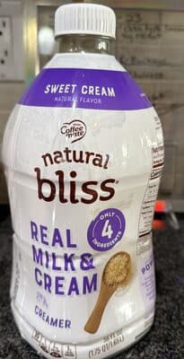 Natural bliss real milk and cream