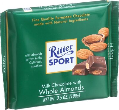 Ritter Sport, Milk Chocolate With Whole Almonds