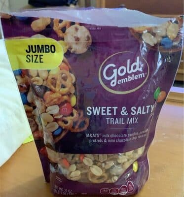 Sweet & Salty M&M's Milk Chocolate Candies, Peanuts, Pretzels & Mini Chocolate Chip Cookies Trail Mix