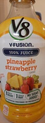 No Sugar Added Pineapple Strawberry Flavored Blend of Vegetable and Fruit Juices from Concentrate