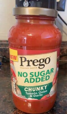 No Sugar Added Chunky Tomato, Onion & Garlic Italian Sauce