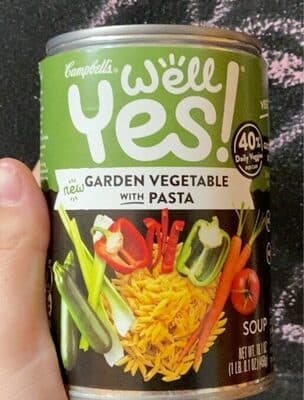 Campbell's Well Yes! Garden Vegetable With Pasta Soup