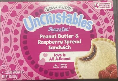Peanut Butter & Raspberry Spread Sandwich