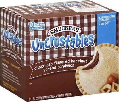 Chocolate Flavored Hazelnut Spread Sandwich