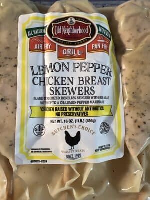 Lemon Pepper Chicken Breast Skewers