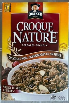 Croque Nature Chocolat noir, Canneberges et amandes