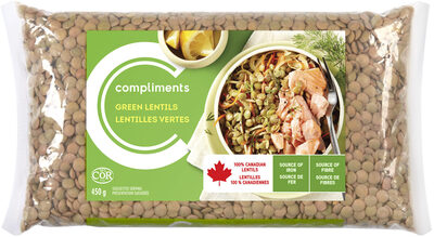 Green lentils, raw