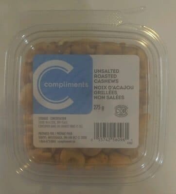 Unsalted Roasted Cashews