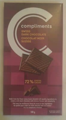 72% Cocoa Swiss Dark Chocolate