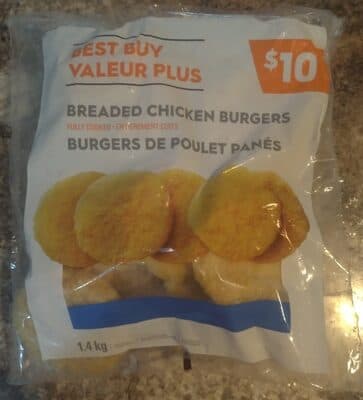 Fully Cooked Breaded Chicken Burgers