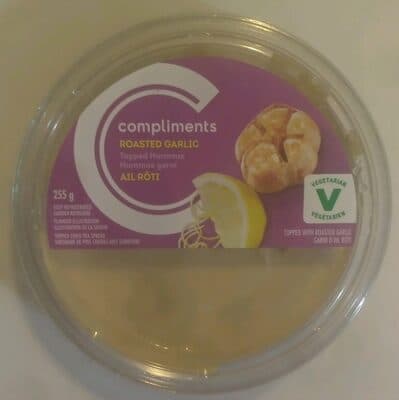 Roasted Garlic Topped Hummus