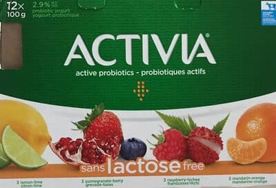 Probiotic Yogurt 2.9% Lactose Free, Lemon-Lime, Pomegranate-Berry, Raspberry-Lychee, Mandarin-Orange