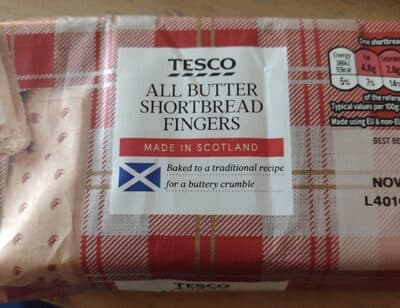 All butter shortbread fingers