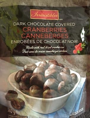 Cranberries Enrobes de chocolat noir