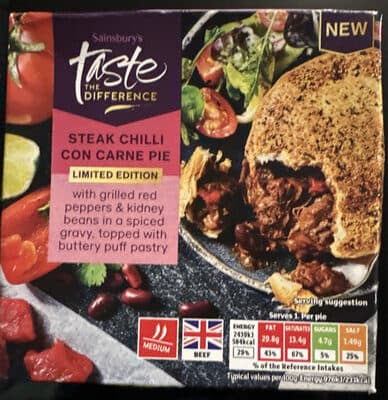 Steak Chilli Con Carne Pie