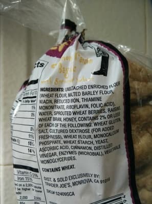 Josef's Cinnamon Raisin Bagel With Sprouted Wheat