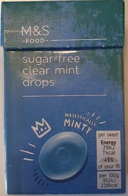 Sugar free clear mint drops