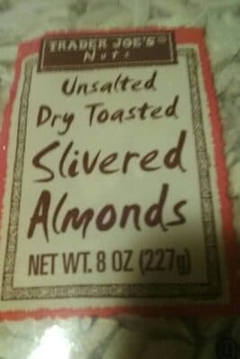 Unsalted Dry Toasted Slivered Almonds