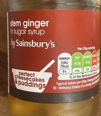 stem ginger in sugar syrup