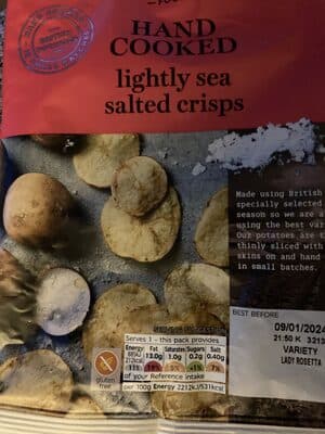 Lightly sera salted hand cooked crisps