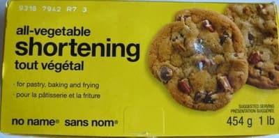 Shortening all vegetable