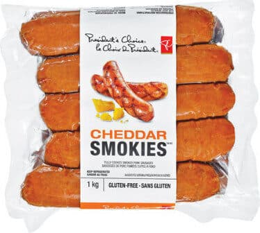 Cheddar smokies fully cooked gluten-free smoked pork sausages