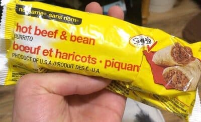 Hot beef & bean burrito