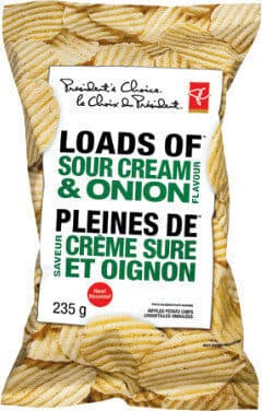 Loads of sour cream & onion rippled potato chips