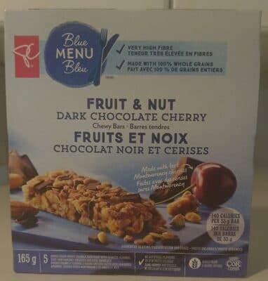 Fruit & Nut Dark Chocolate Cherry Chewy Bars