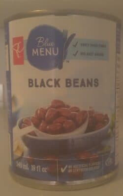 Blue Menu Black Beans