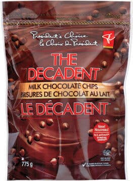 The decadent milk chocolate chips