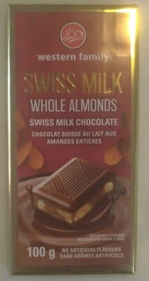Whole Almonds Swiss Milk Chocolate
