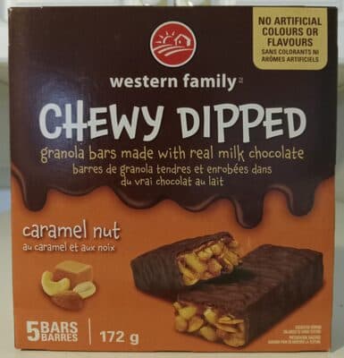 Caramel Chewy Dipped Granola Bars made with Real Milk Chocolate