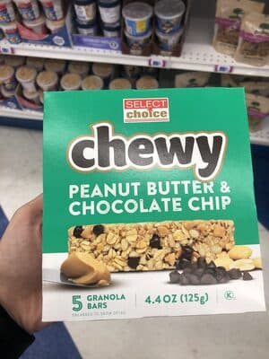Chewy Granola Bars, Peanut Butter & Chocolate Chip