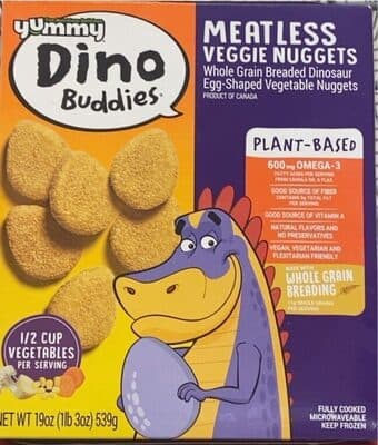 Meatless Veggie Nuggets Whole Grain Breaded Dinosaur Egg-Shaped Vegetable Nuggets