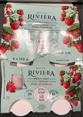Set style yogourt strawberry