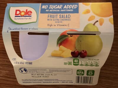 Fruit Salad Cup (with extra Cherries) in Water