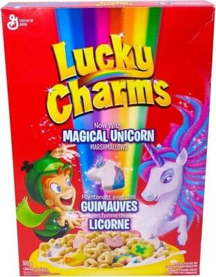 Lucky Charms with unicorn marshmallows