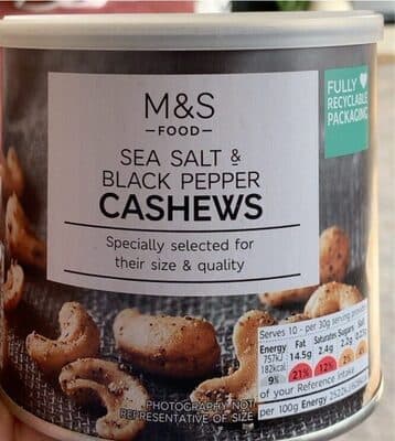 Sea salt & black pepper Cashews
