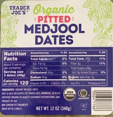 Organic Pitted Medjool Dates