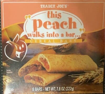 This peach walks in a bar cereal bar