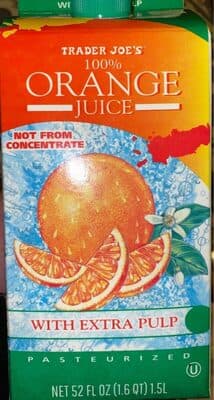 100% Orange Juice with extra pulp