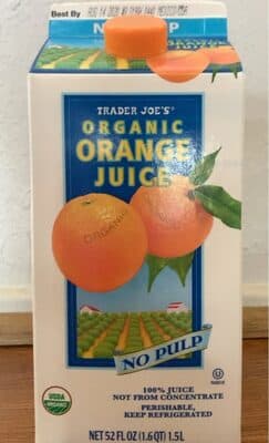 Organic Orange Juice No Pulp